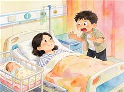 水彩画:嫂嫂刚生完孩子 戏精小叔子来探望
