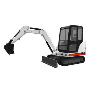 履带式小型挖掘机机械SU模型 SU模型下载