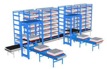 [机械]自动化仓储物流分拣系统 su模型素材