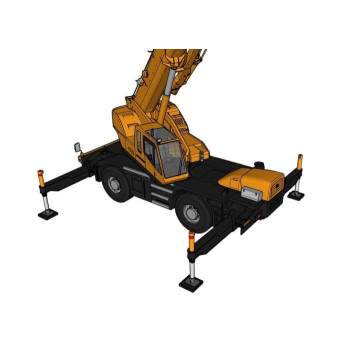 轮式起重机机械SU模型 SU模型下载