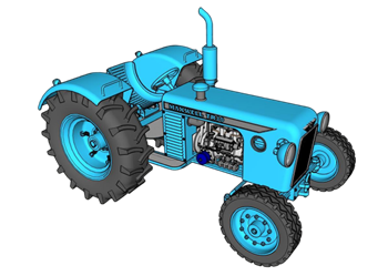 [机械]农机拖拉机 草图大师模型下载