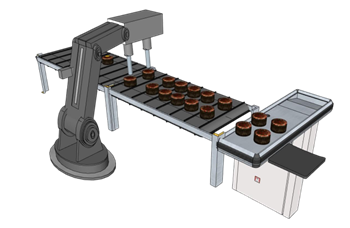[机械]工业自动化生产线中的物料搬运工作站 SU模型库免费