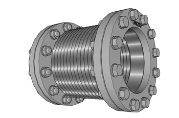 [机械]金属波纹管接头膨胀节补偿器 SU组件库 SketchUp模型截图 3D设计素材预览