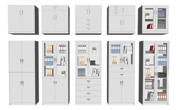 [办公]文件柜办公储物柜 SU模型库