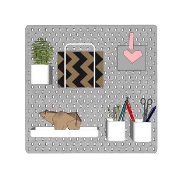 洞洞板（Pegboard）墙面收纳办公SU模型 SU模型下载