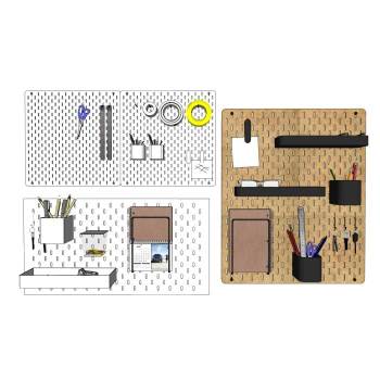 文具洞洞板办公SU模型 SU模型下载