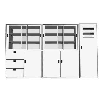办公文件柜办公SU模型 SU模型下载