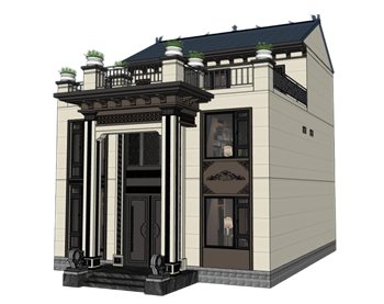 [建筑]新中式别墅住宅 草图大师素材库