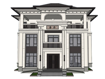[建筑]中式独栋别墅 SU模型免费库