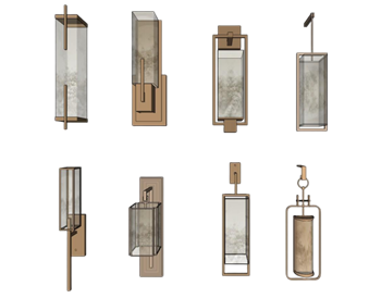 [灯具]新中式壁灯 SU模型资源