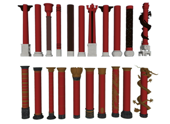 [建筑]中式盘龙柱子立柱 草图大师模型下载