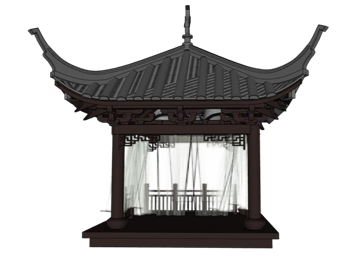 [建筑]中式古典园林亭阁亭子凉亭 SU组件库
