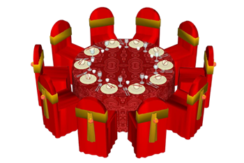 [桌子]中式婚庆宴席酒席桌 su模型素材免费