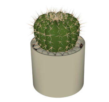 [植物]仙人球花盆 SU模型素材免费