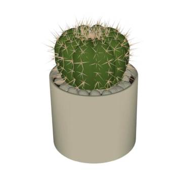 仙人球花盆植物SU模型 SU模型下载