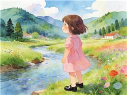 水彩画:眼里有泪是因为心里真有山河