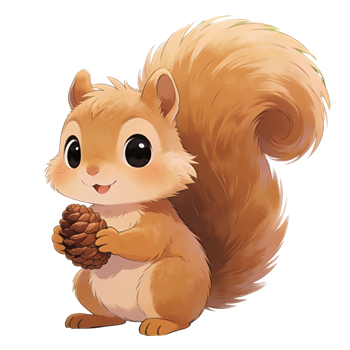 矢量图:可爱的卡通小松鼠