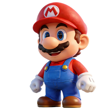 矢量图:卡通C4D超级马里奥 设计元素PNG免抠图，透明背景素材