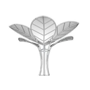 叶子造型公共艺术装置景观SU模型 SU模型下载