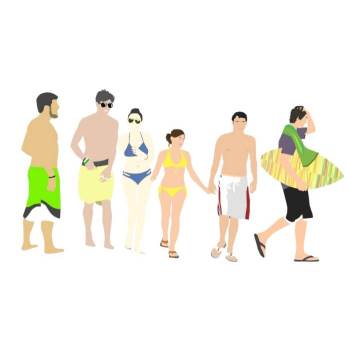 2d沙滩人物人物SU模型 SU模型下载