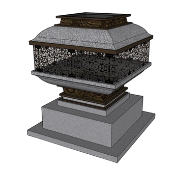 [景观]日式庭院石灯笼 SU模型素材库免费
