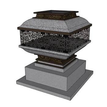 日式庭院石灯笼景观SU模型 SU模型下载