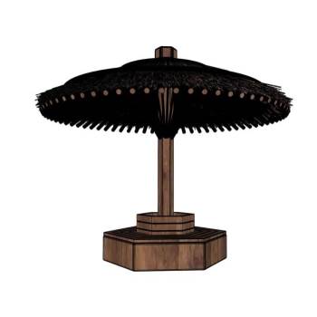 茅草遮阳座椅商业SU模型 SU模型下载