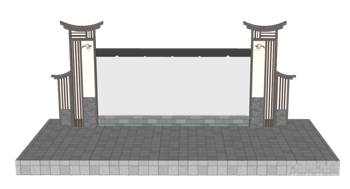 [商业]中式乡村大舞台 SU模型资源
