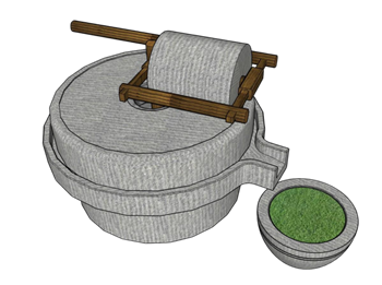[景观]石磨景观小品 草图大师模型素材