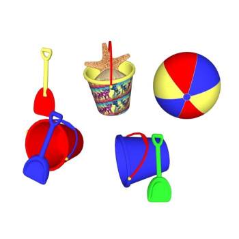 儿童沙滩玩具朔料桶铲子装饰SU模型 SU模型下载