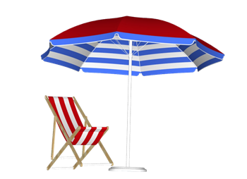 [椅子]大型遮阳伞和一把沙滩椅 草图大师模型