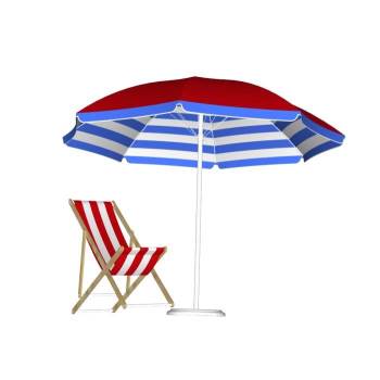 大型遮阳伞和一把沙滩椅椅子SU模型 SU模型下载