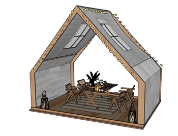 [景观]露营帐篷桌椅 sketchup模型下载