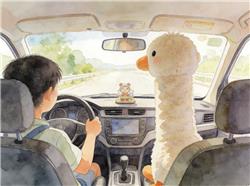 水彩画:前后车窗放摆件有隐患