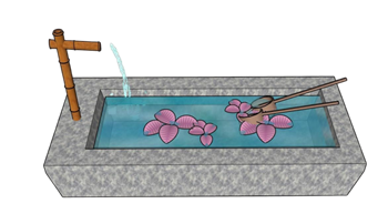 [景观]日式庭院洗手钵惊鹿水池 SU模型库