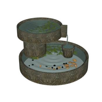 石磨流水小品景观SU模型 SU模型下载