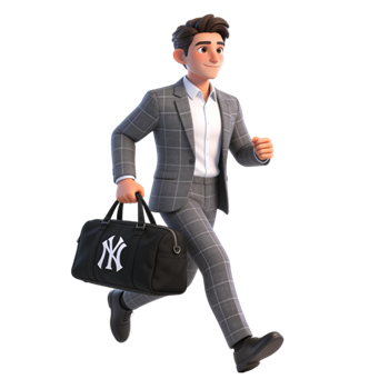 矢量图:商务手提包男人C4D人物