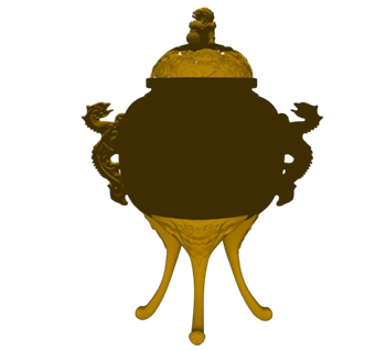 [装饰]中国传统仿古金铜香炉 SU模型素材免费