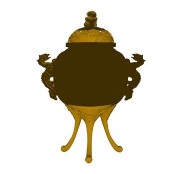 中国传统仿古金铜香炉装饰SU模型 SU模型下载