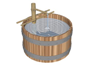 [景观]木桶竹滴小品 sketchup组件