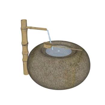 日式手水钵蹲踞小品流水竹滴景观SU模型 SU模型下载