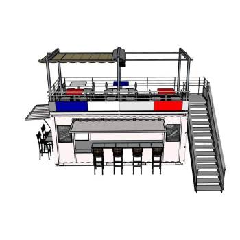 集装箱咖啡屋酒吧商业SU模型 SU模型下载