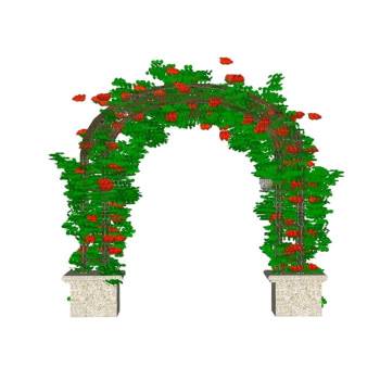 铁艺拱形花架景观SU模型 SU模型下载