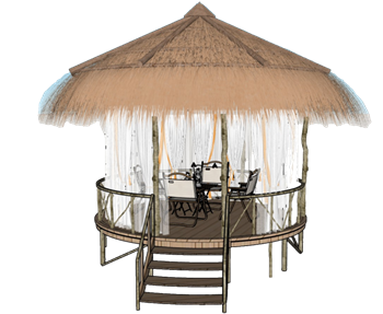 [景观]茅草景观亭子 草图大师模型下载