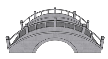 [建筑]传统风格的单孔石拱桥 免费SU模型