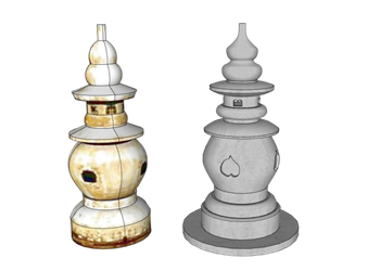 [景观]三潭映月景观灯 草图大师SU模型