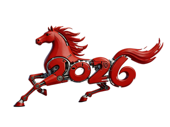 矢量图:2026新年马年艺术字体c4d