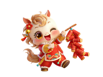 矢量图:马年马形象C4D十二生肖可爱卡通新年