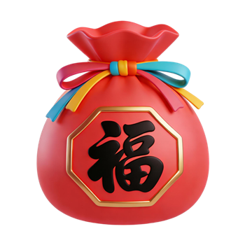 矢量图:新年福袋C4D卡通元素