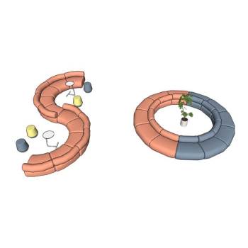 S形和圆形公共沙发沙发SU模型 SU模型下载